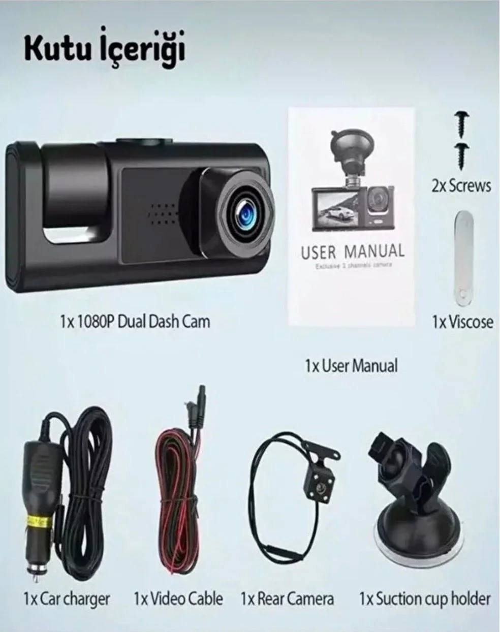 Olinman 3 kameralı araç içi kamera